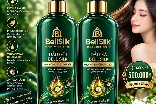 BỘ ĐÔI DẦU GỘI & DẦU XẢ BELL SILK