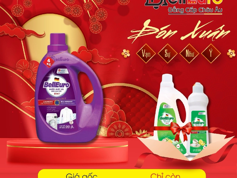 Nước Giặt Xả Cao Cấp Bell Euro Hương Nước Hoa Tinh Tế 4KG Tím