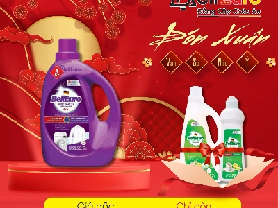 Nước Giặt Xả Cao Cấp Bell Euro Hương Nước Hoa Tinh Tế 4KG Tím